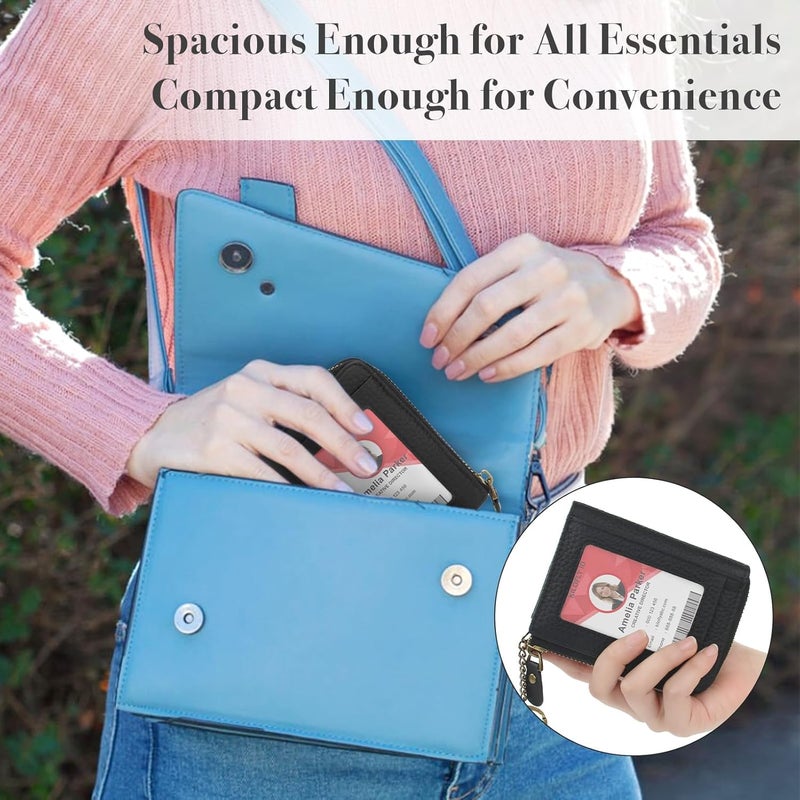 kilofly Genuine Leather Card Slot ID Holder Wallet + Keychain Cable Organizer - Image 4